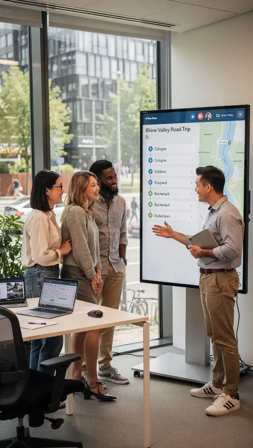 Visualisierung einer maßgeschneiderten Route durch mehrere Bundesländer mit Highlights.